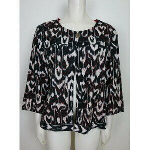 BLACK & WHITE PRINT EMROIDERED JACKET / TOP - CHOICES - SIZE M